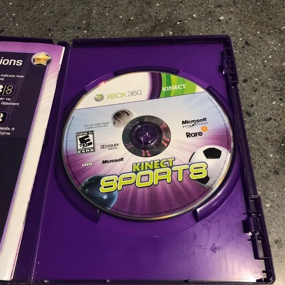 Xbox 360 Kinect Game Bundle Sports Season 1 & 2 Kinect Adventures Lot
